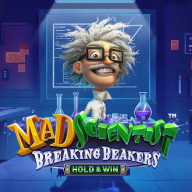 logo Mad Scientist Breaking Beakers