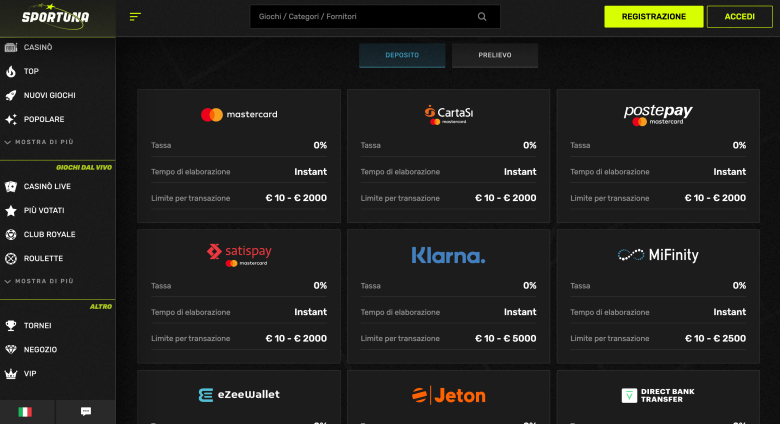 Sportuna casino online