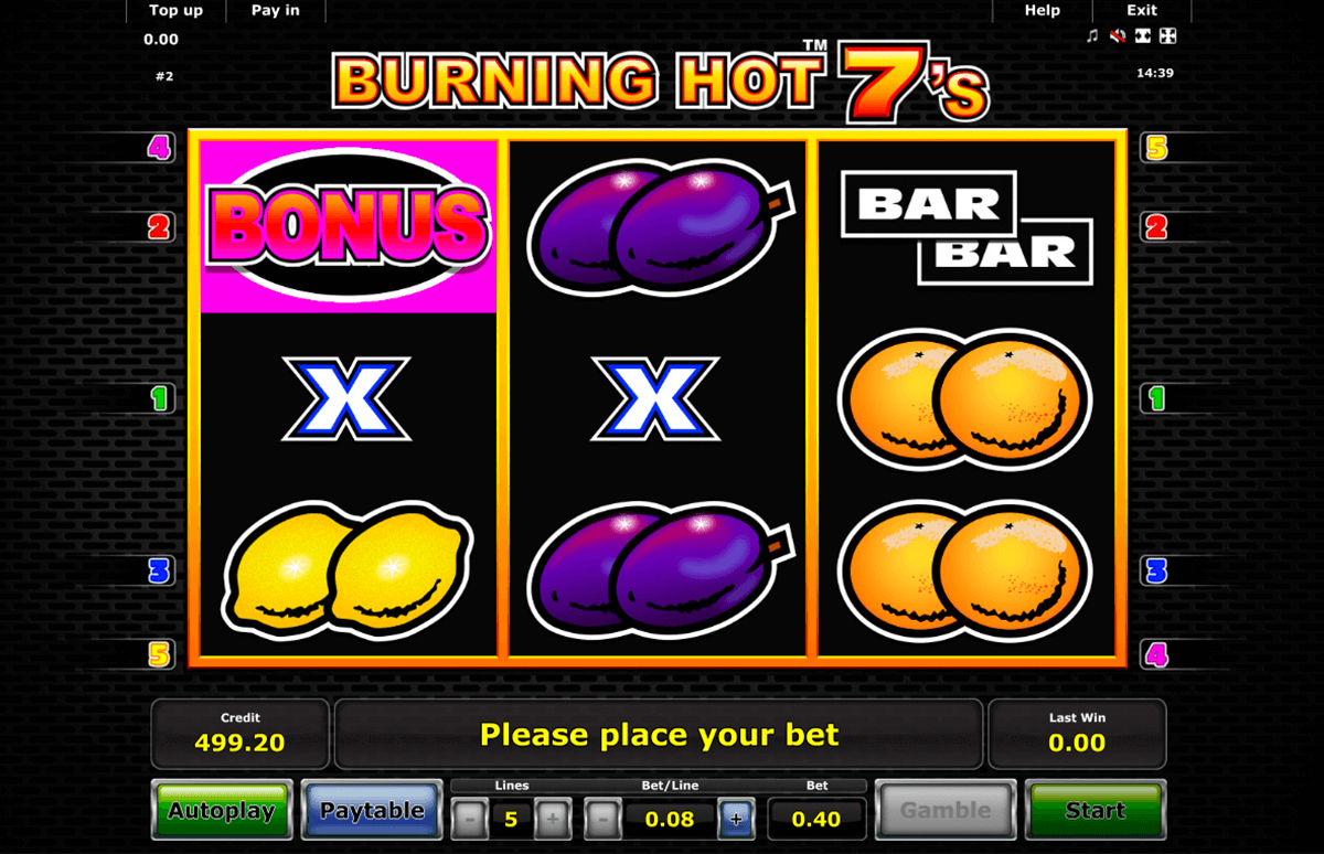 burning hot sevens novomatic slot machine 