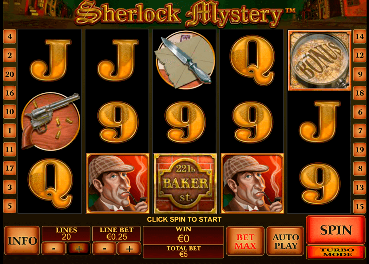 sherlock mystery playtech slot machine 