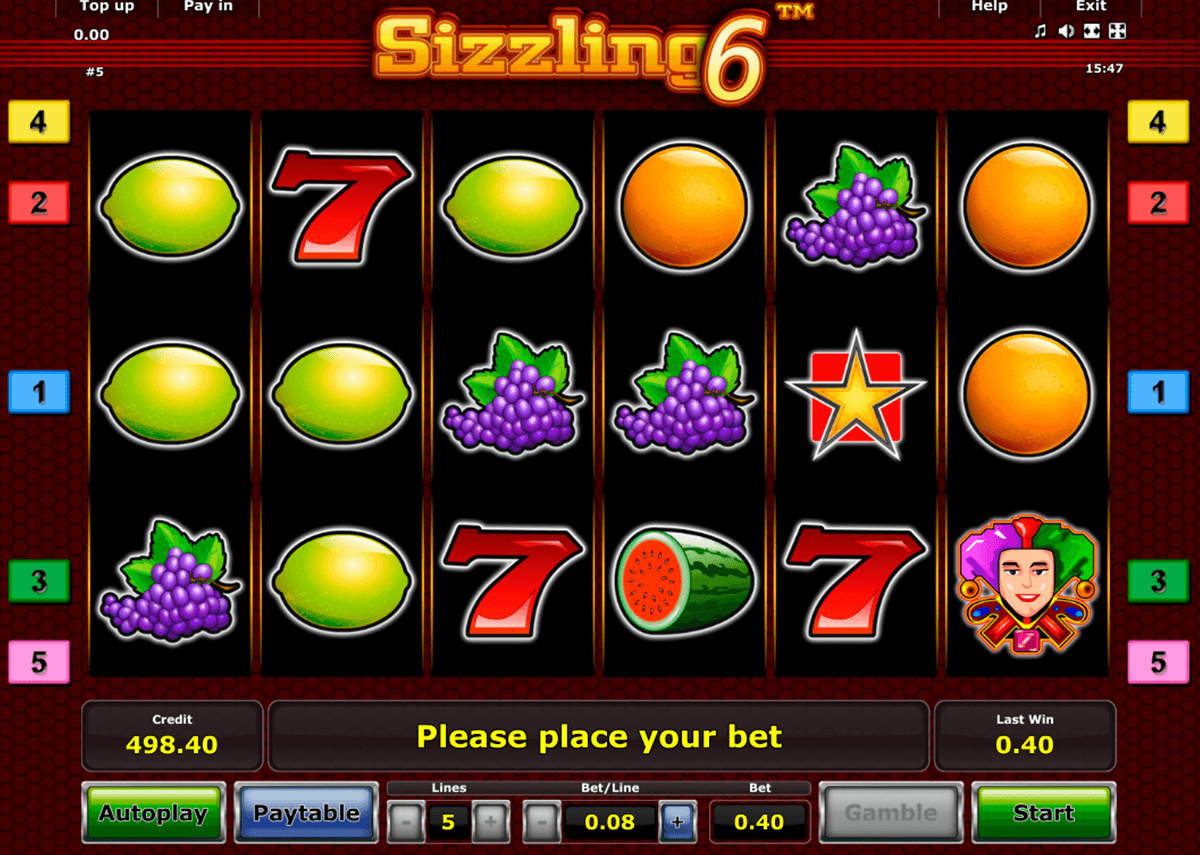 sizzling 6 novomatic slot machine 