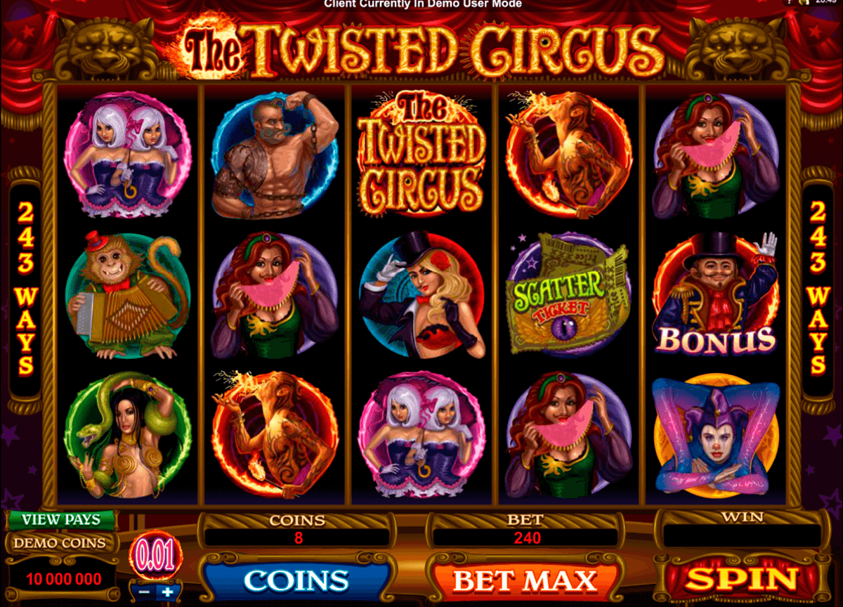 the twisted circus microgaming slot machine 